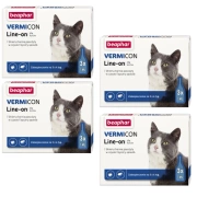 Beaphar Vermicon Krople Dla Kota Kleszcze Pchły 4x3szt