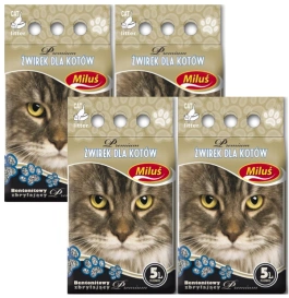 Miluś Premium Żwirek Dla Kota Bentonitowy 4x5l