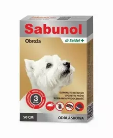 Sabunol Odblaskowa Obroża na Kleszcze dla Psa 50cm